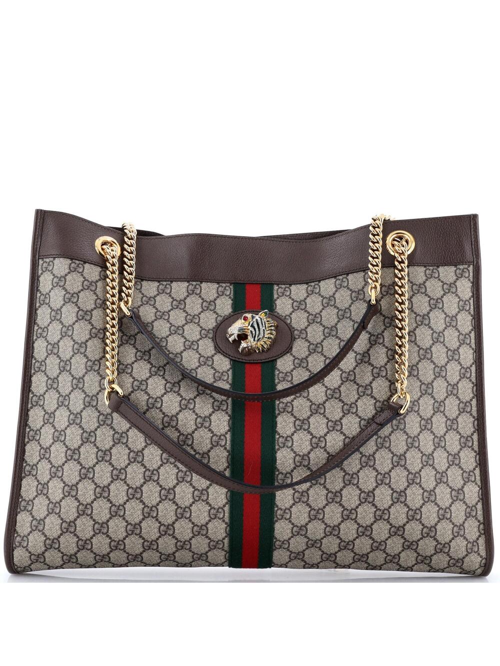 Gucci Rajah Chain Tote Gg Coated Canvas #366447G16B